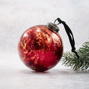 4" Red Marble Bauble