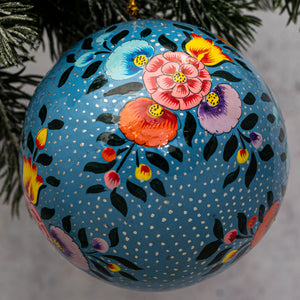 4" Blue Indian Christmas Bauble