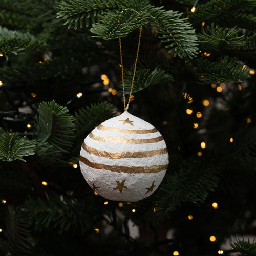 Cotton Mache Starry Bauble