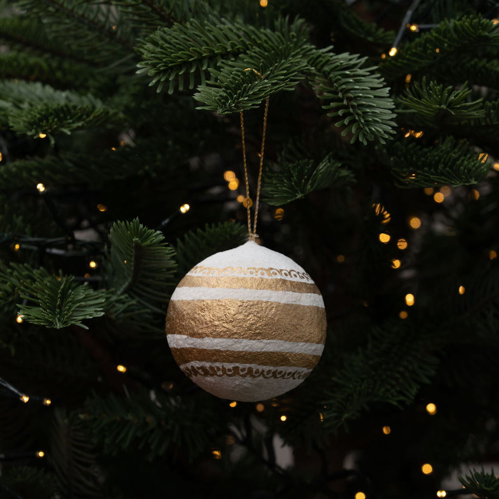 Cotton Mache Arched Bauble