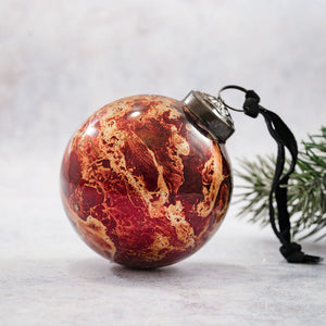 3" Red Marble Bauble