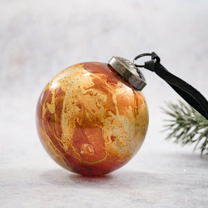 3" Copper Marble Bauble