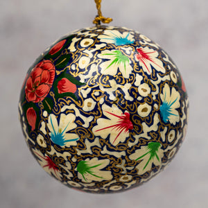 3" Turquoise & Pink Floral Christmas Bauble