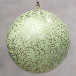 3" Mint Pebble Design Christmas Bauble
