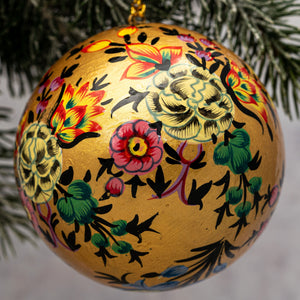 4" Gold Indian Christmas Bauble