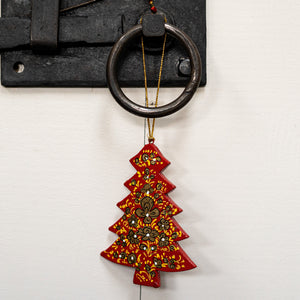 Red & Gold Cloverleaf Hanging Christmas Tree