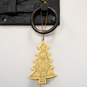Champagne and Silver Pebble Hanging Christmas Tree