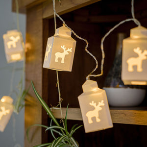 Reindeer Lantern Paper String Lights