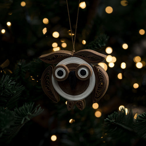 Quilled Brown Owl Hanging Decoration