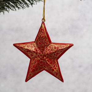 Red Pebble 3D Hanging Star