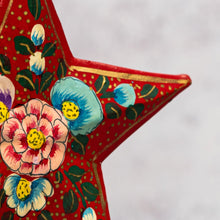 Load image into Gallery viewer, Red Indian Floral 3D Hanging Star