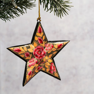 Pink Russian Floral 3D Hanging Star