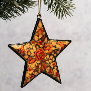 Peach Russian Floral 3D Hanging Star