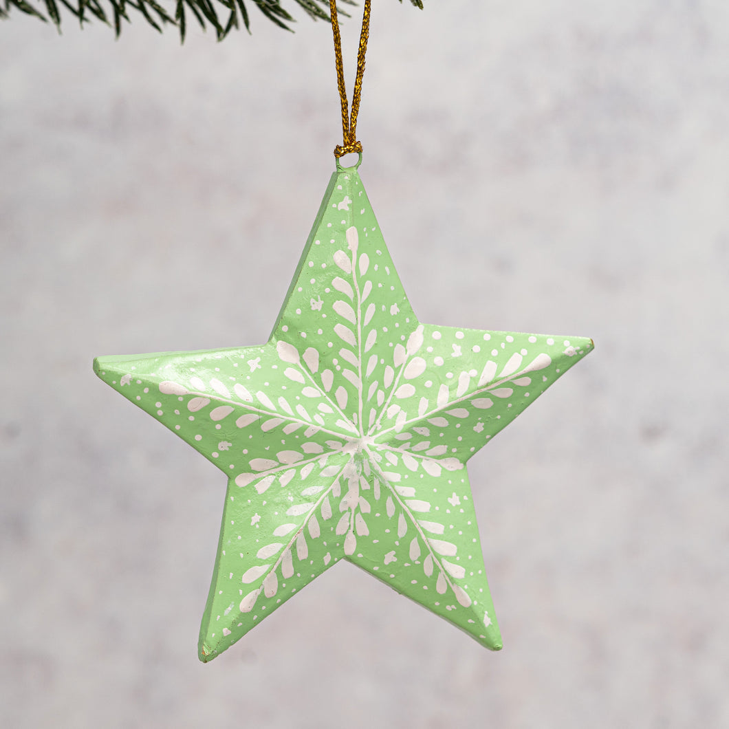 Mint Snowflake 3D Hanging Star