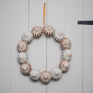 Silver and Copper Flower Wreath