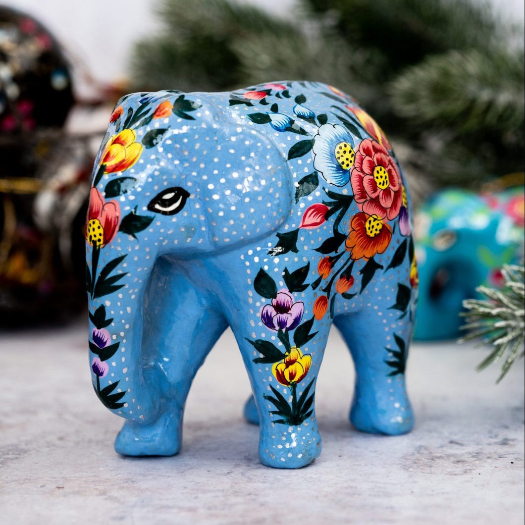 Indian Blue Floral Giant Elephant