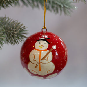 3" Red Snowman Christmas Bauble