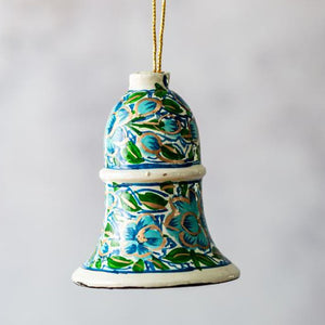 Turquoise & Green Floral Hanging Bell
