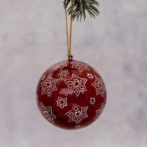 3" Red Stars Christmas Bauble