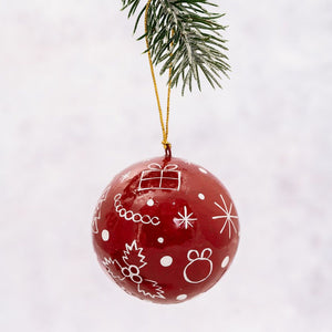 3" Red Jumble Christmas Bauble