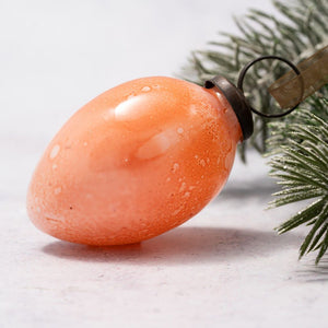 2" Medium Tangerine Marble Glass Egg