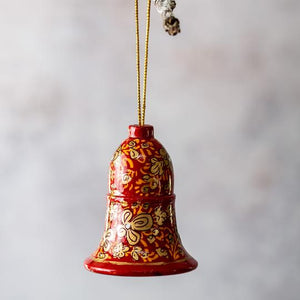 Red & Gold Clover Leaf Hanging Bell