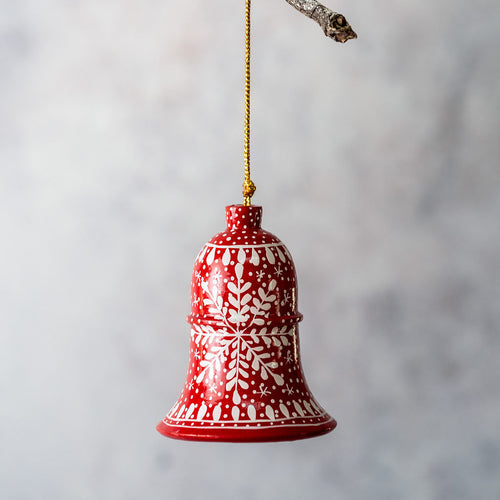 Red Snowflake Hanging Bell