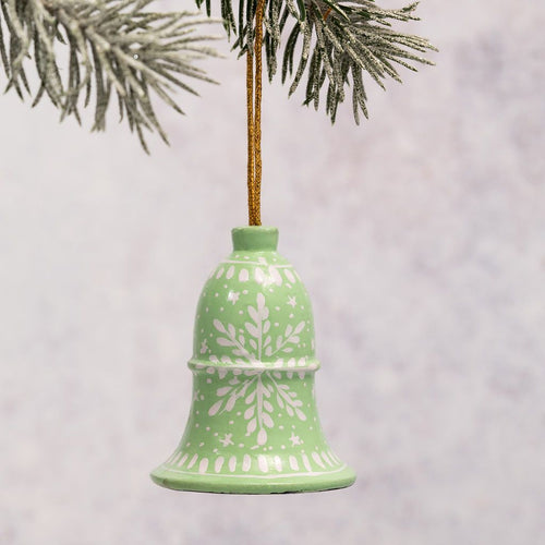 Mint Snowflake Hanging Bell