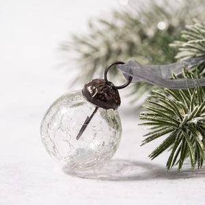 Glass Christmas Tree with Glass Balls Decoration 25cm