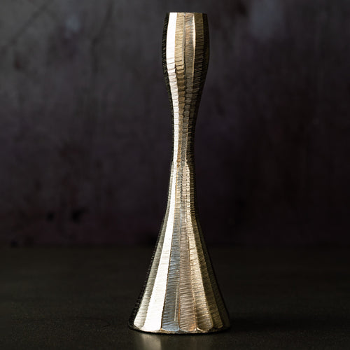 Aluminium Silver Slimline Candle Stick – Large - 27cm